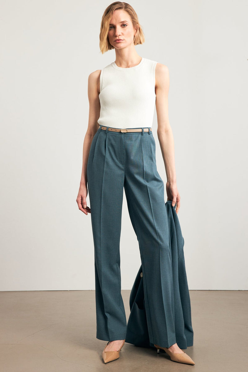 Setre Trousers With Belt And Pleat Detail Petrol