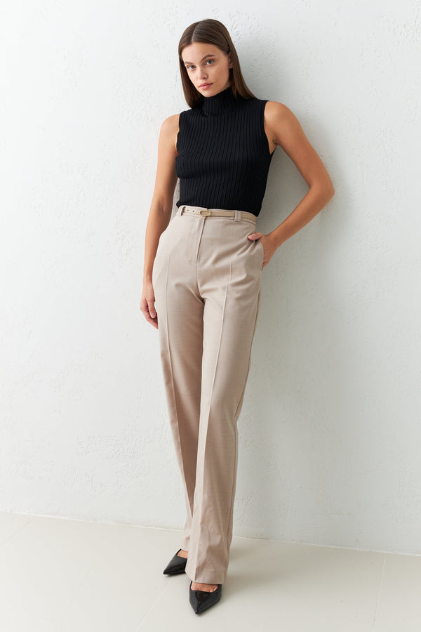 Setre Trousers With Belt And Pleat Detail Mink