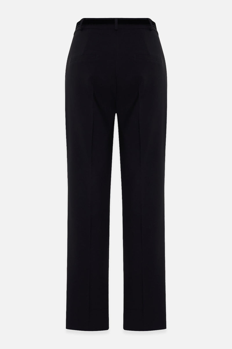 Setre Belted Crop Solid Trousers Black