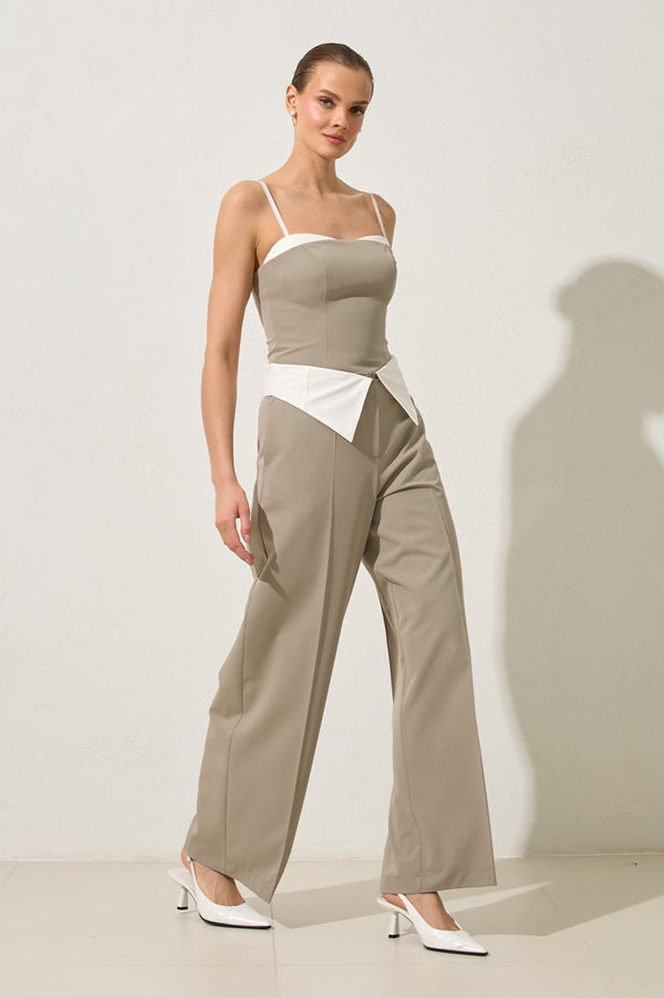 Setre Waist Detailed Relaxed Cut Trousers Olive