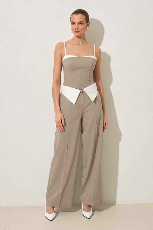 Setre Waist Detailed Relaxed Cut Trousers Olive