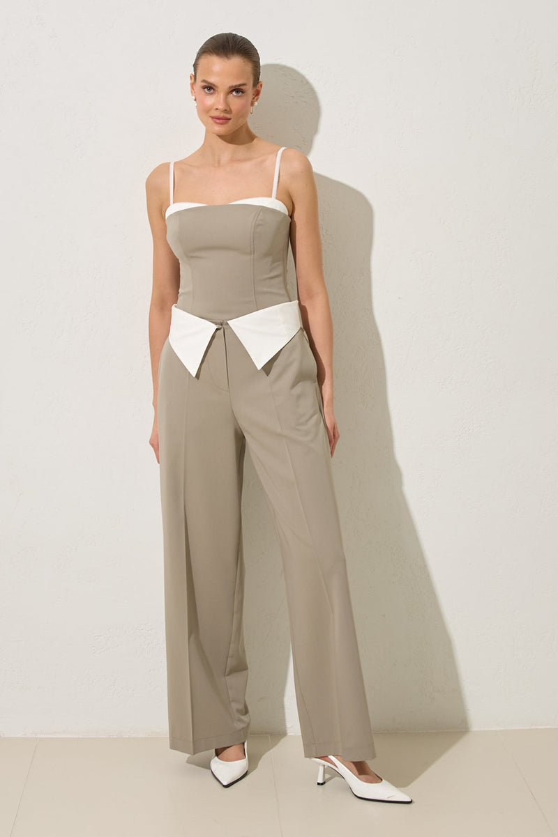 Setre Waist Detailed Relaxed Cut Trousers Olive