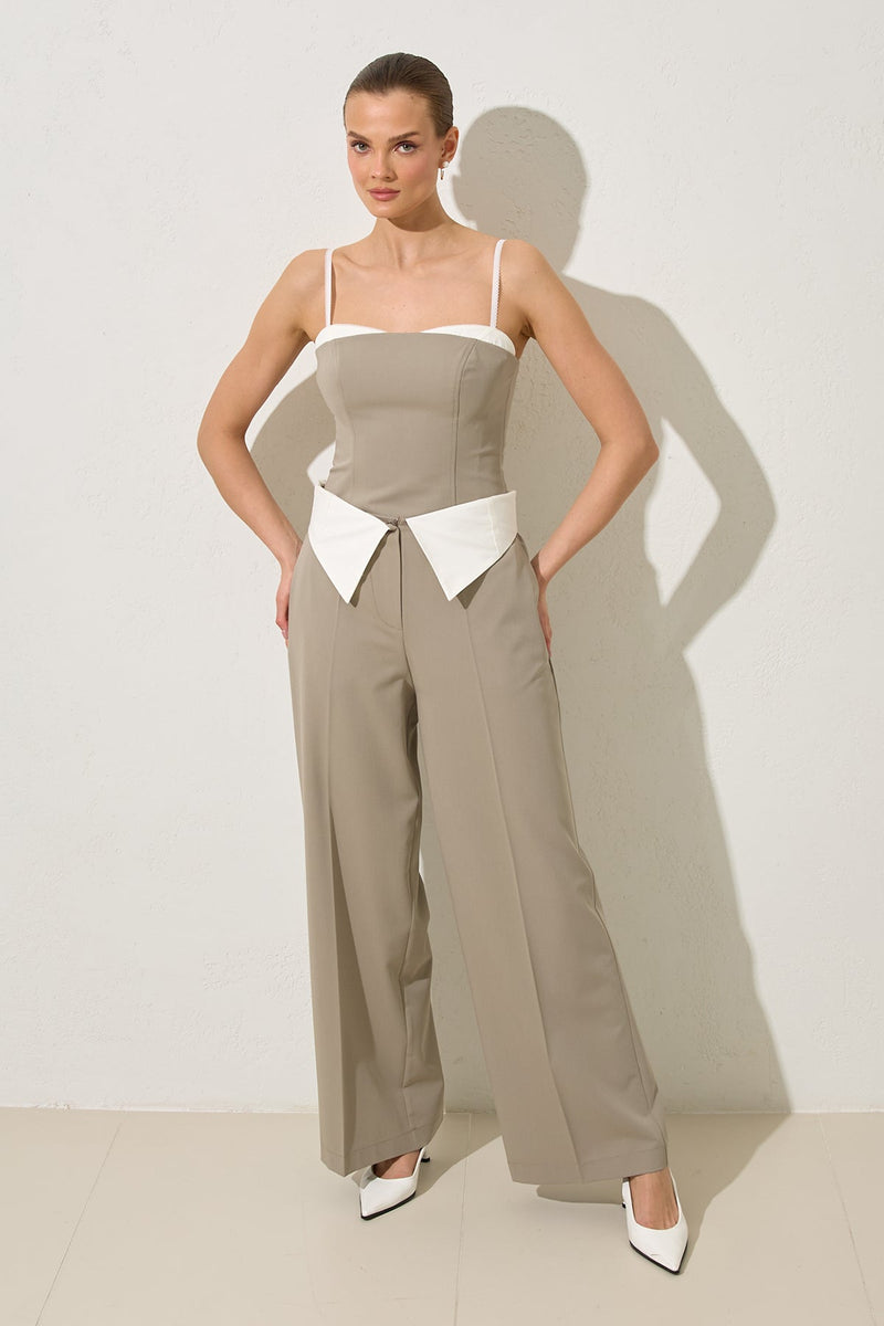 Setre Waist Detailed Relaxed Cut Trousers Olive