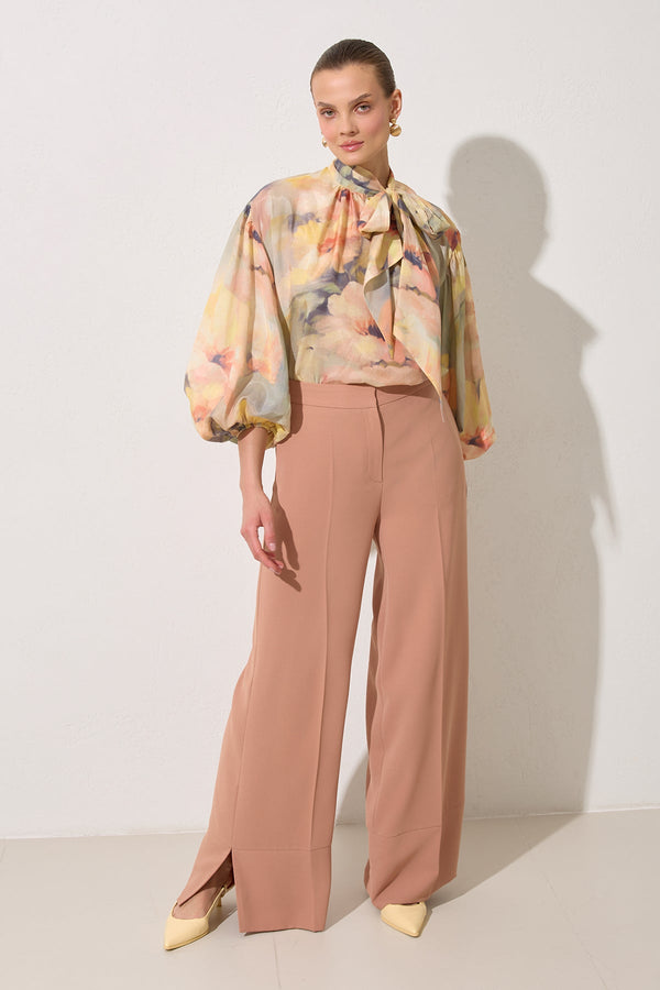 Setre Slit Detailed Wide Trousers Salmon