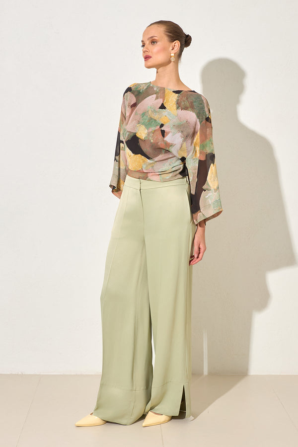 Setre Relaxed Cut Trousers With Hem Detail Light Green