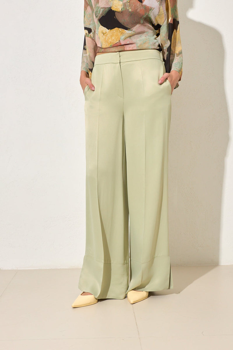 Setre Relaxed Cut Trousers With Hem Detail Light Green