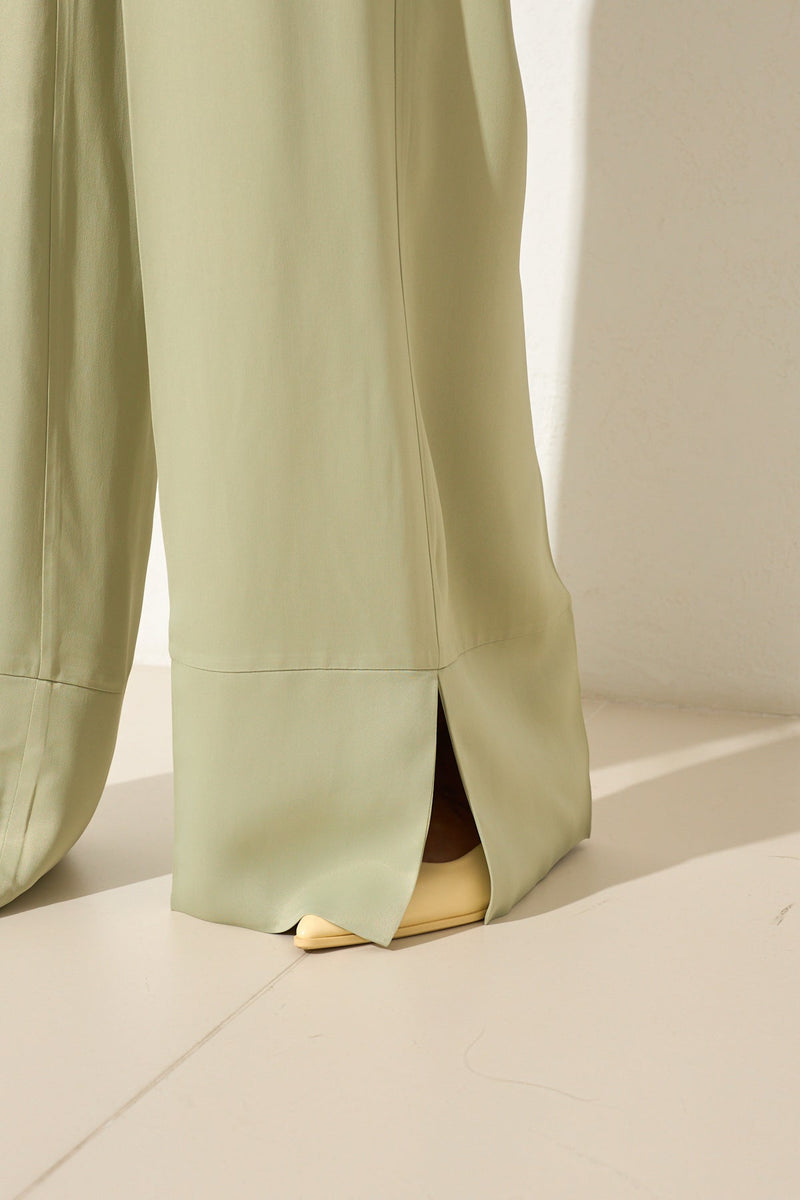 Setre Relaxed Cut Trousers With Hem Detail Light Green