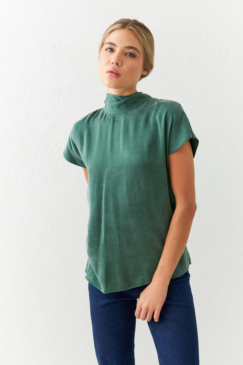 Setre Collar Lace Detailed Blouse Green