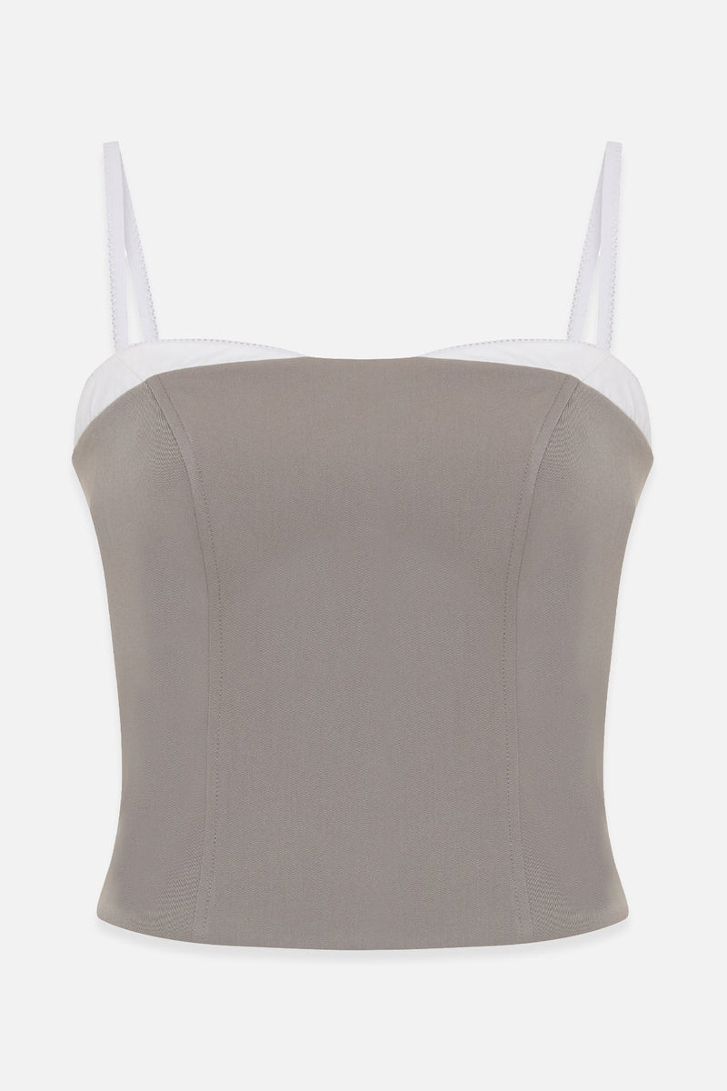 Setre Thin Strap Collar Detailed Blouse Olive
