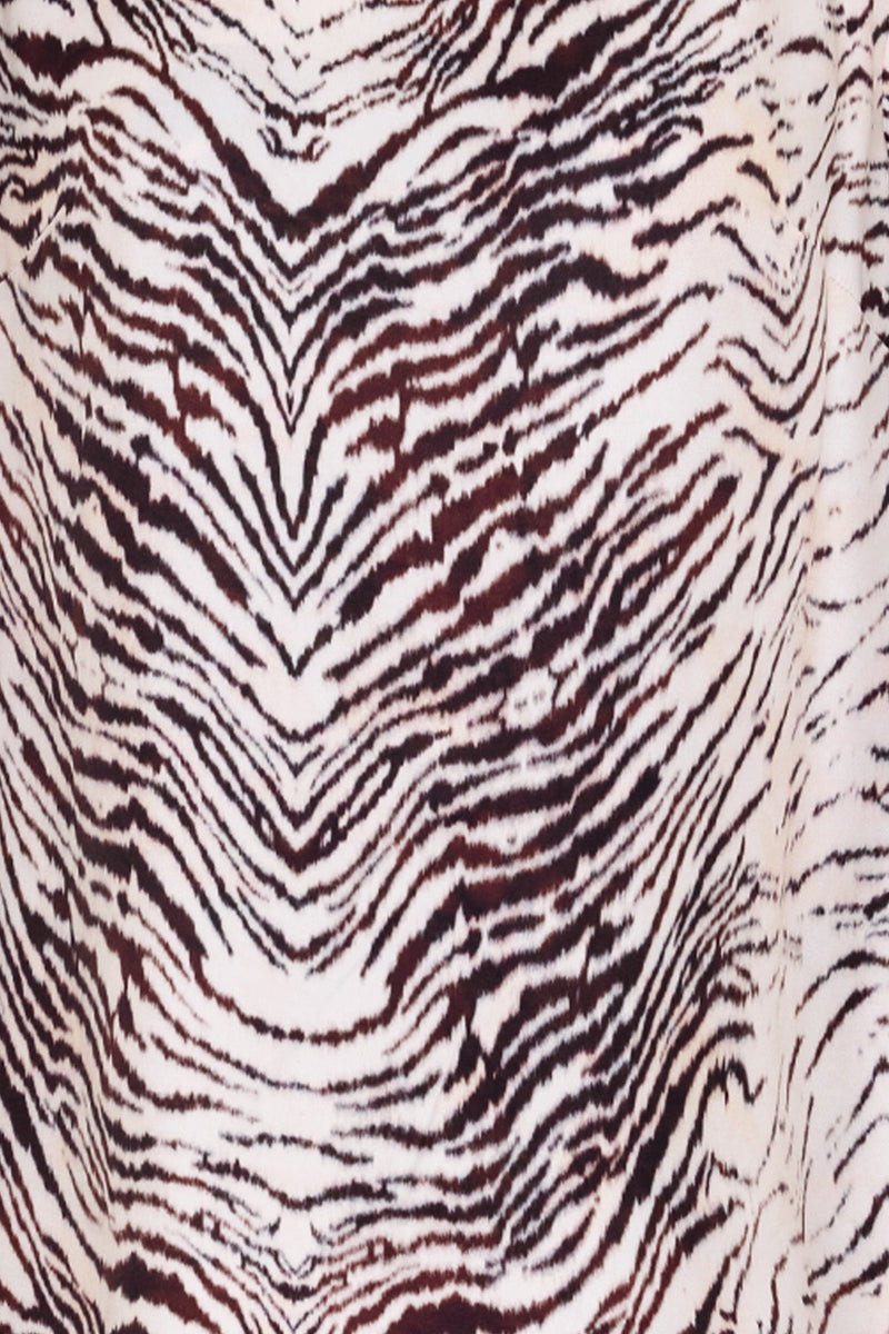 Setre Patterned Long Sleeve Relaxed Cut Blouse Burgundy/Offwhite