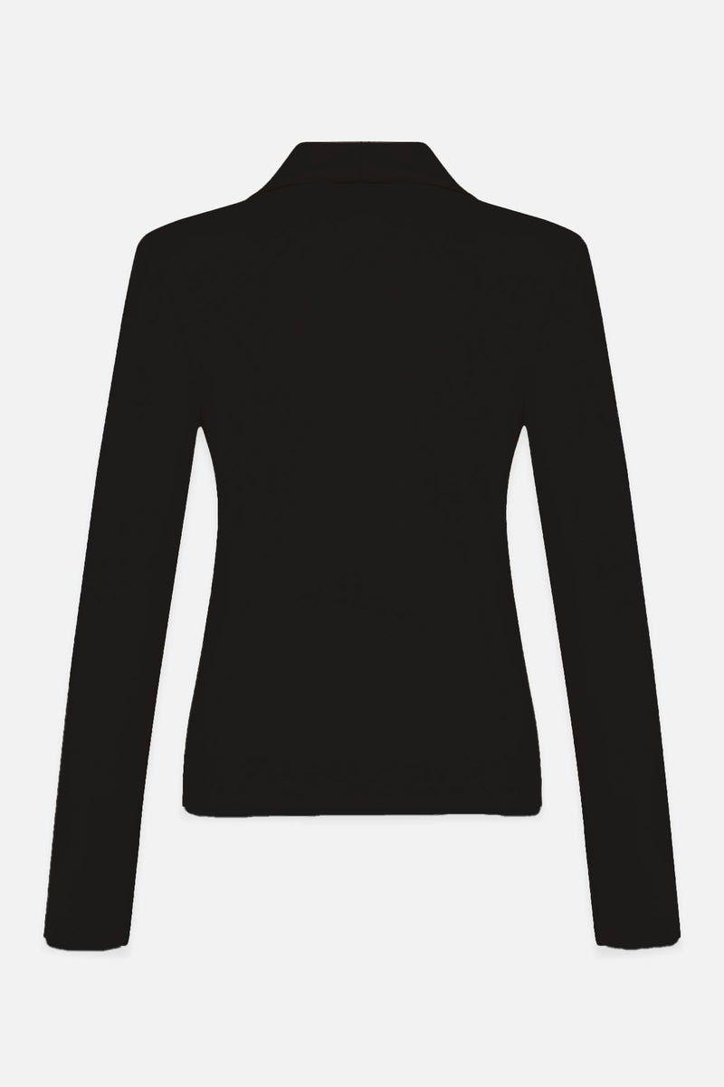 Setre Surplice Pleated Blouse Black