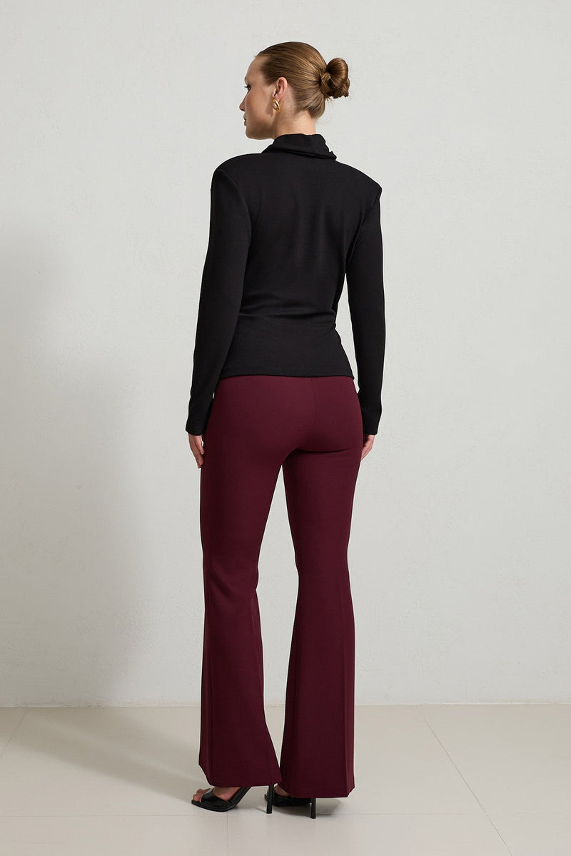 Setre Surplice Pleated Blouse Black