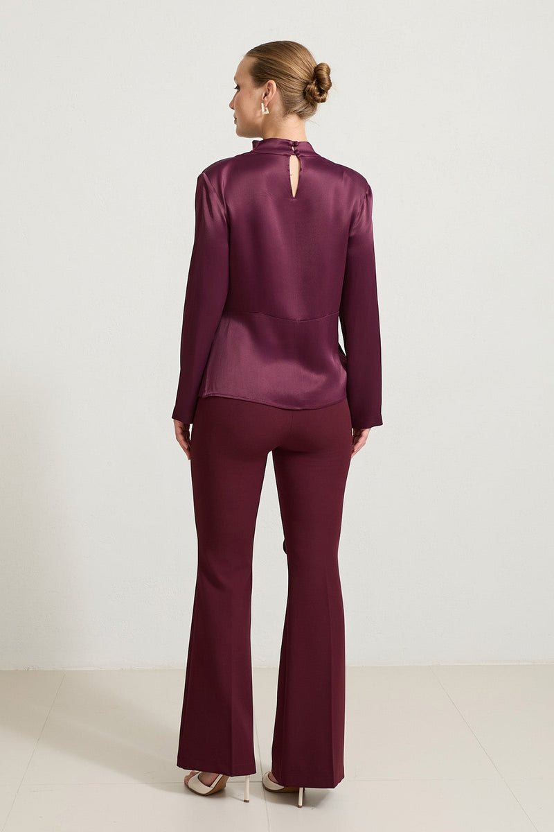 Setre Waist Tie Detailed Blouse Burgundy