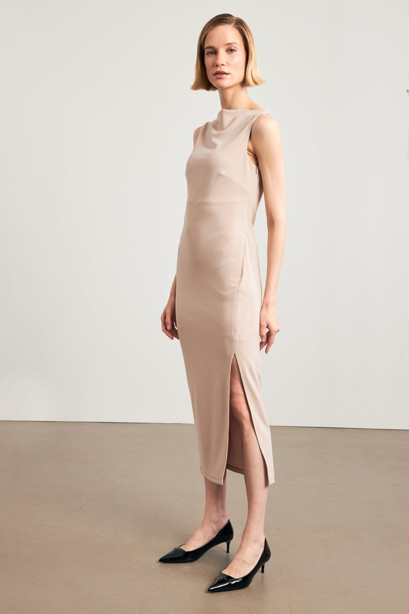 Setre Sleeveless Midi Dress Beige