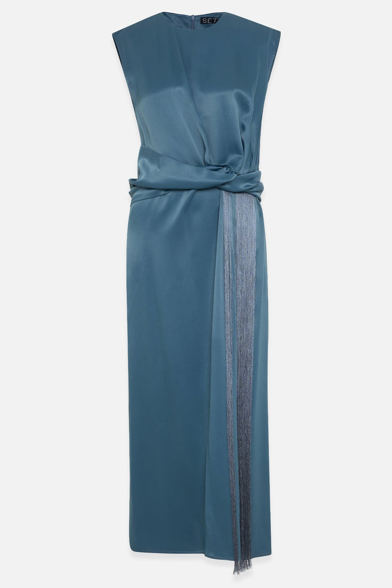 Setre Waist Detailed With Tassel Dress Crystal