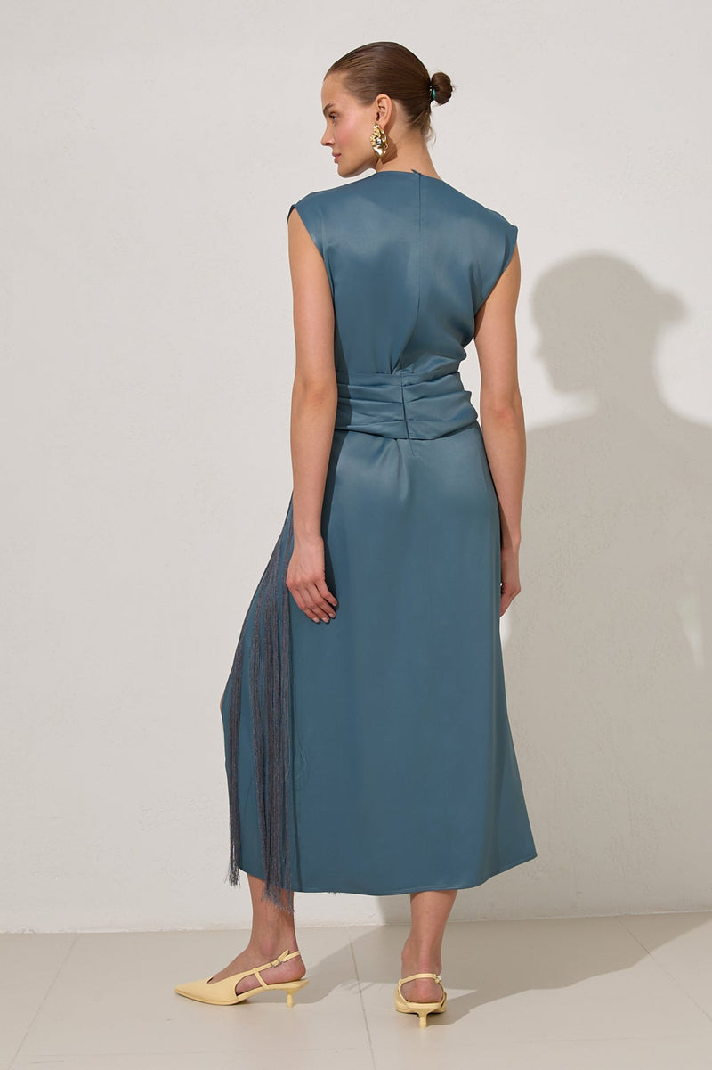 Setre Waist Detailed With Tassel Dress Crystal