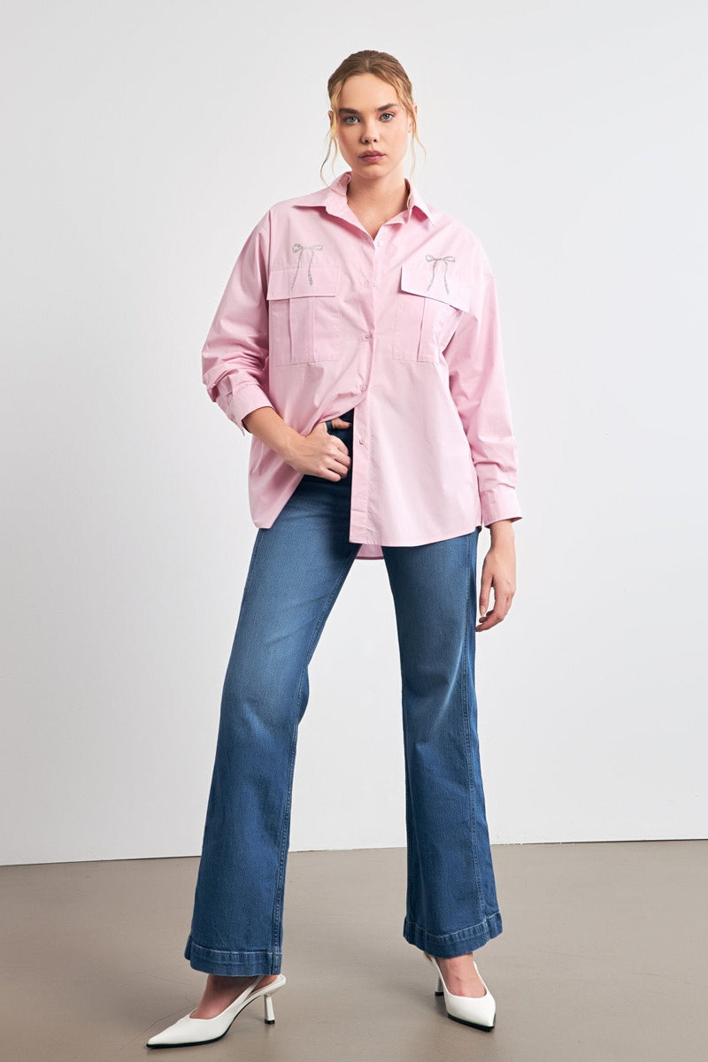 Setre Bow-Detailed Shirt Pink