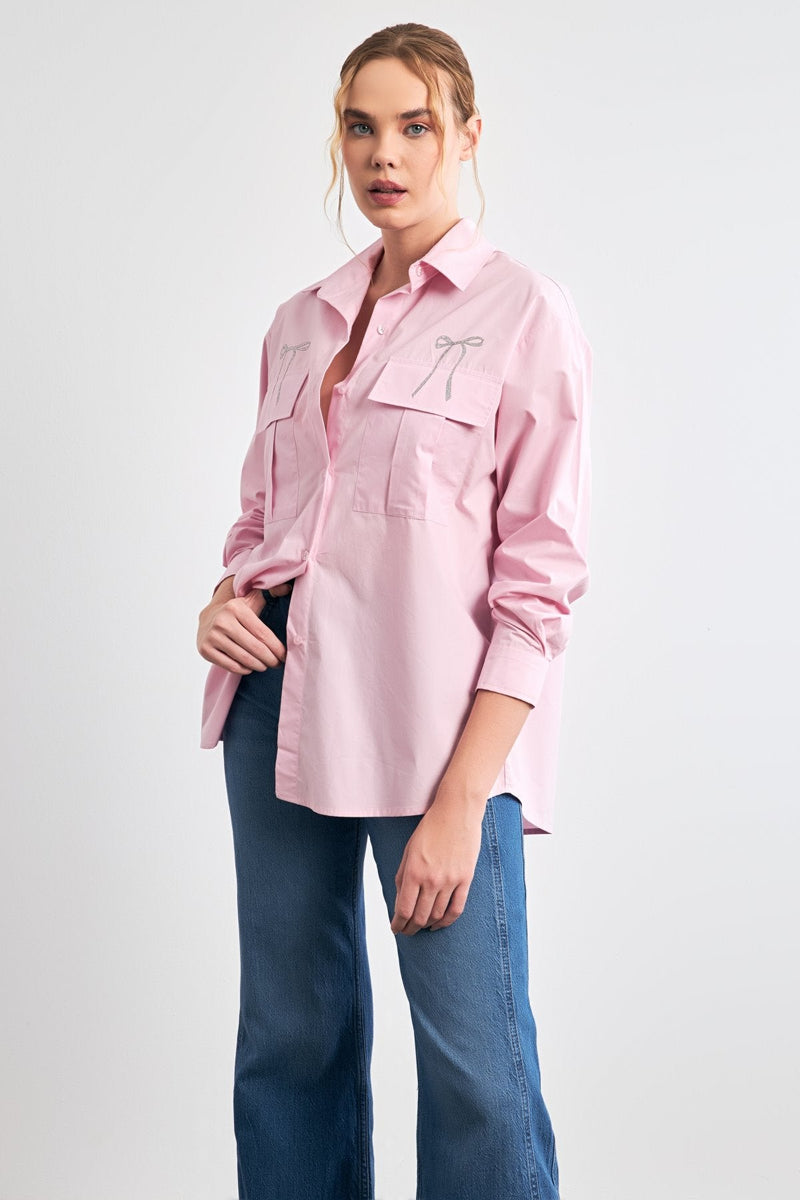 Setre Bow-Detailed Shirt Pink