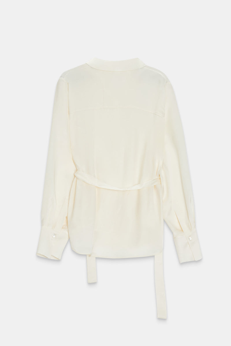 Setre Waist Belted Long Sleeve Shirt Cream