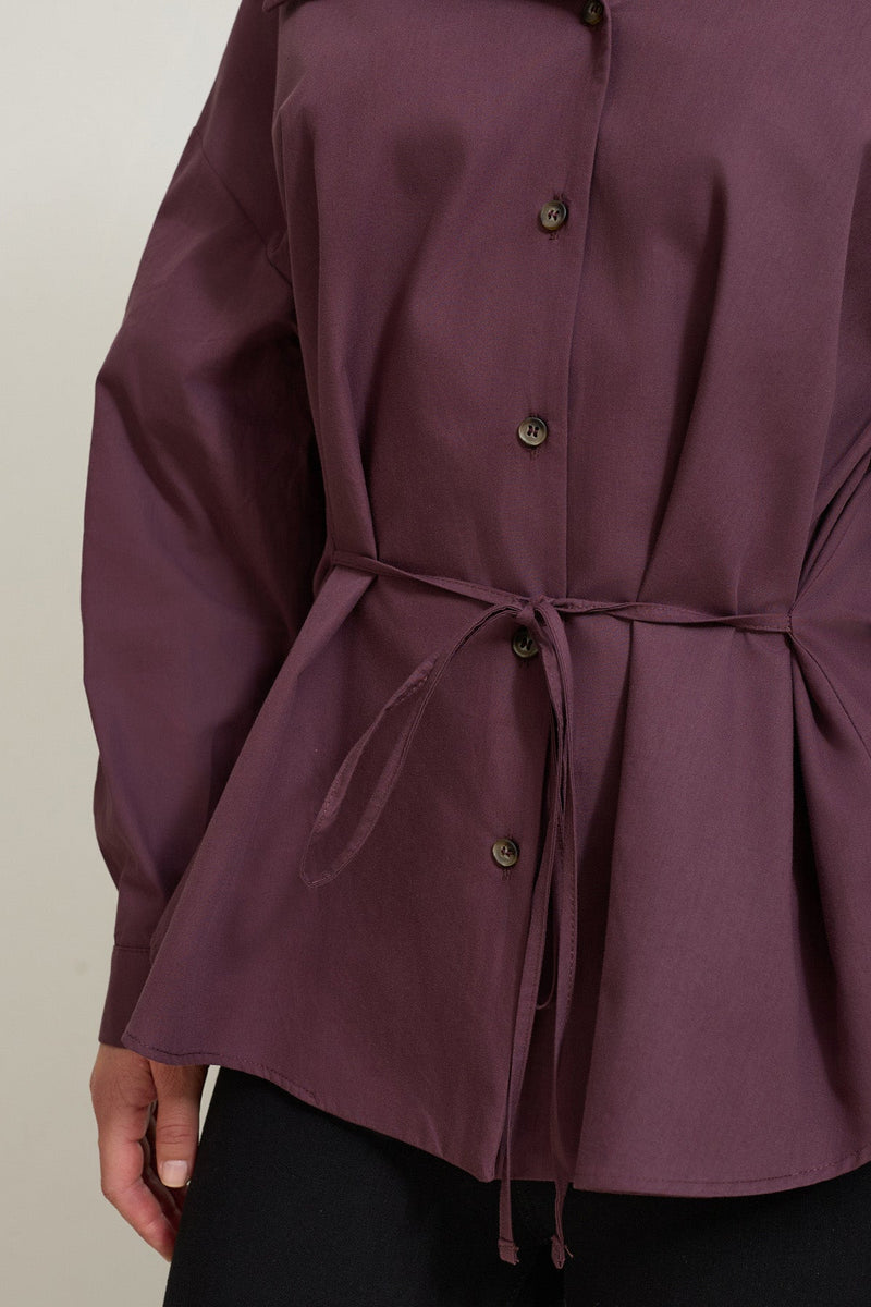 Setre Wide Collar With Tie Detail Shirt Cherry