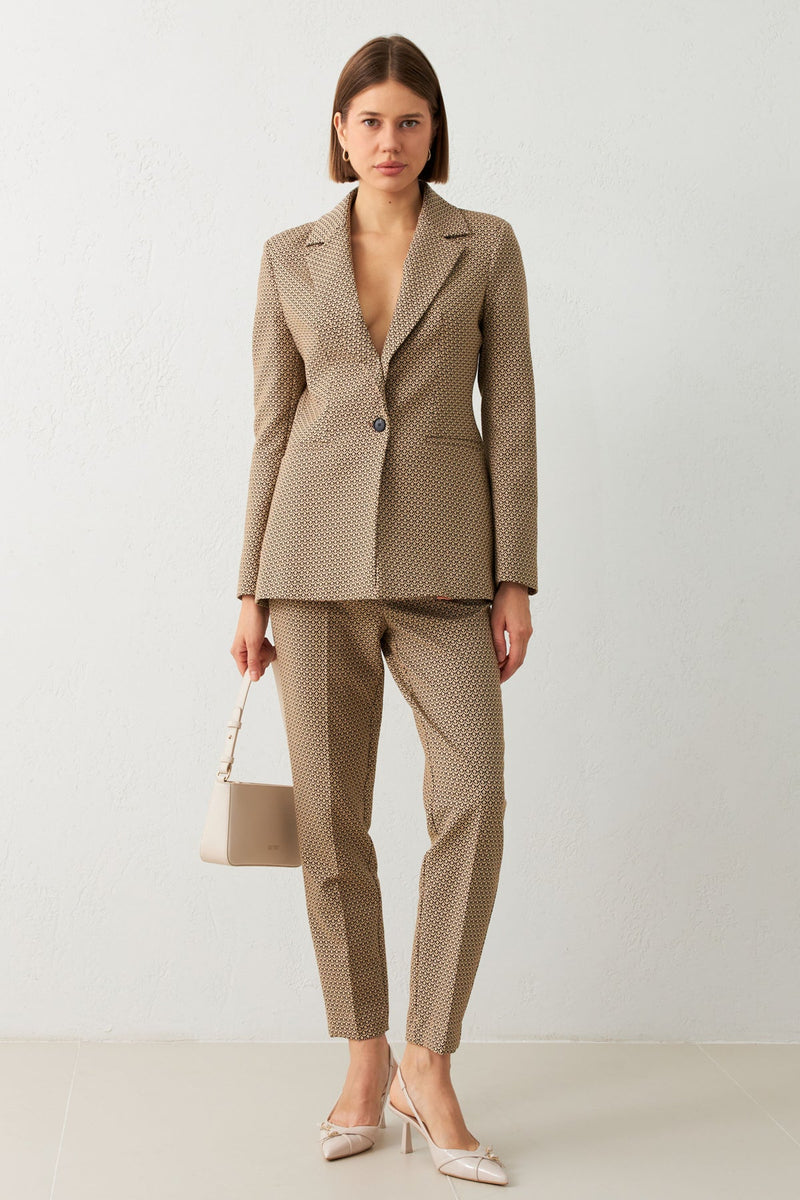 Setre Plaid Patterned Suit Mink