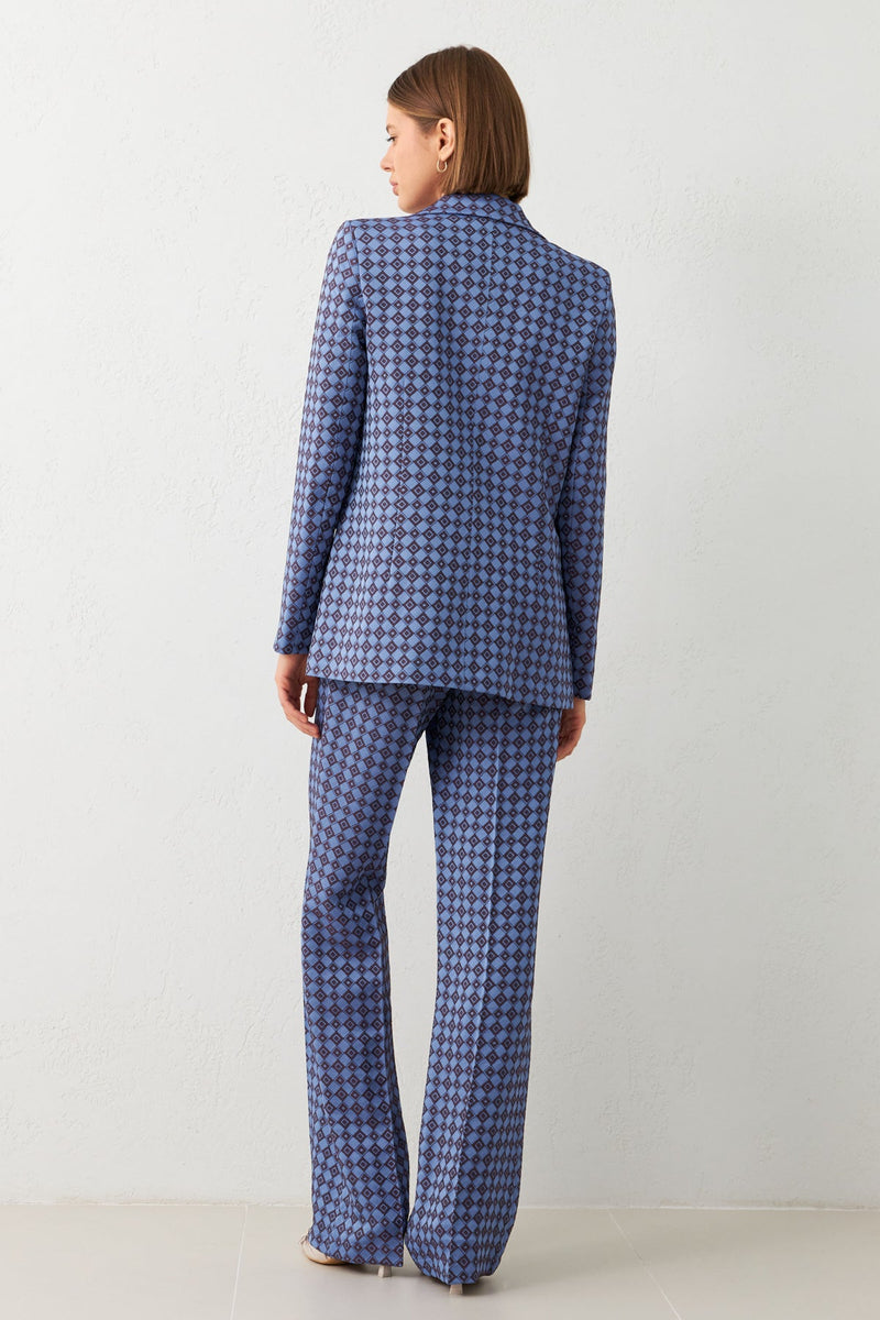 Setre Patterned Suit With Trousers Blue