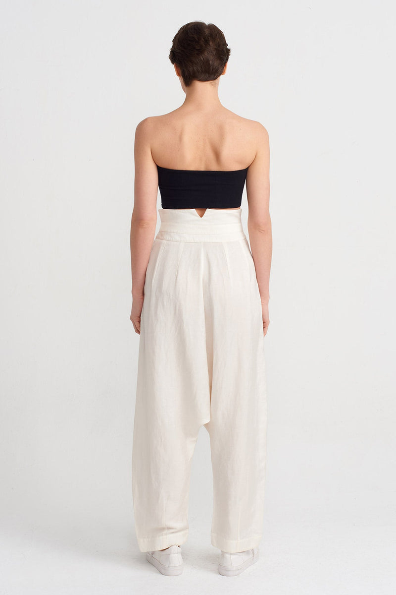 Nu High-Waisted Stylish Harem Pants Ecru