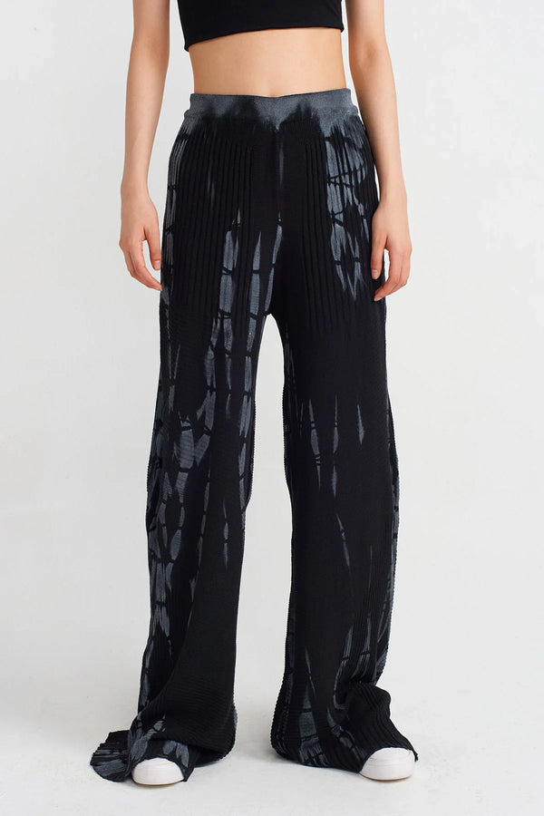 Nu Batik Patterned Knitwear Trousers Black