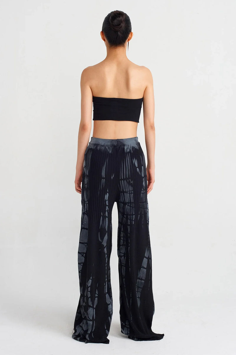 Nu Batik Patterned Knitwear Trousers Black