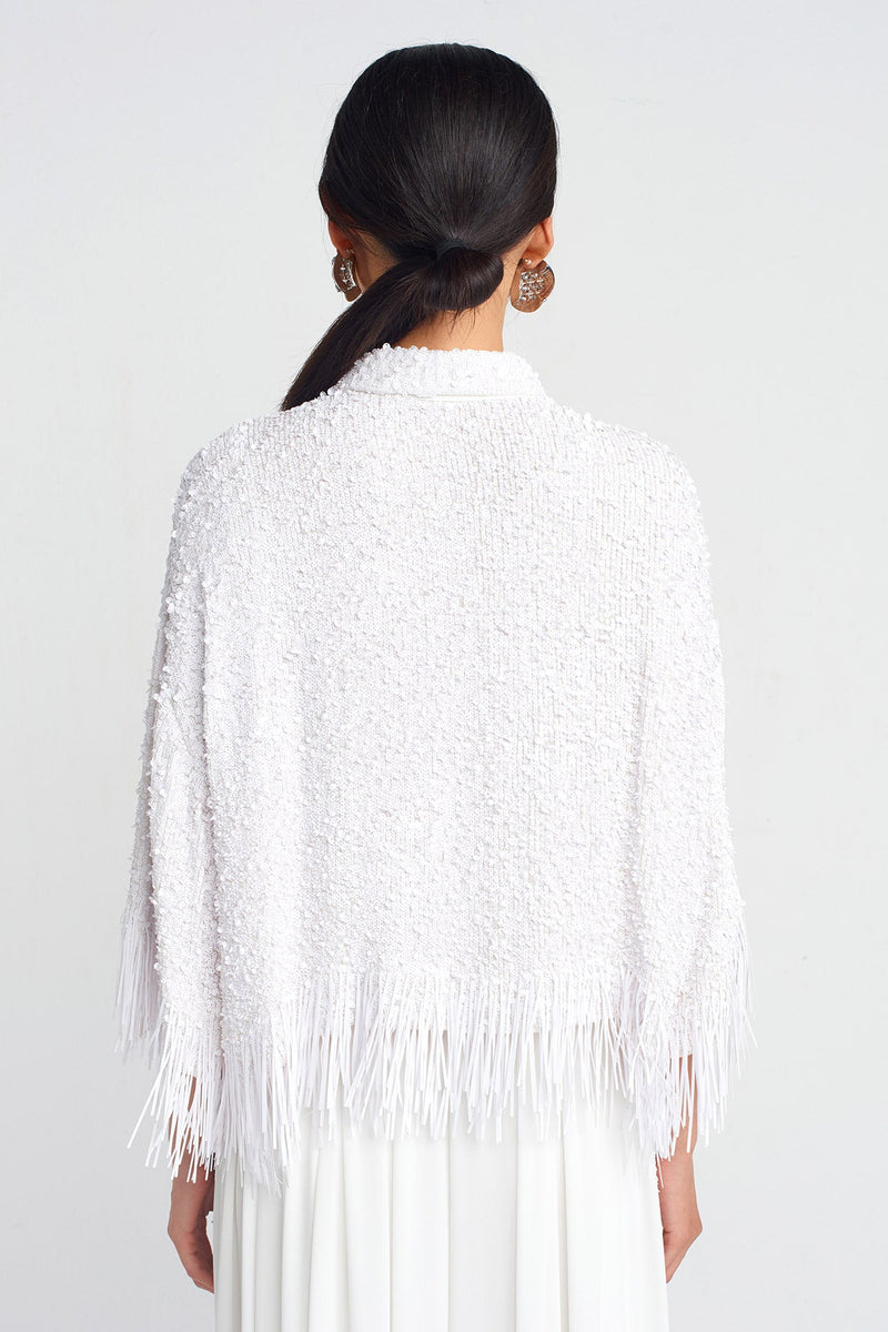 Nu Sequin Embellished Shirt Off White