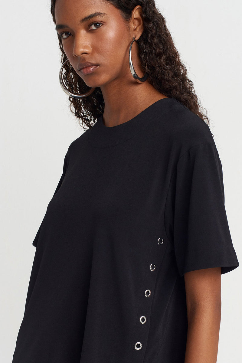 Nu Eyelet Jersey T-Shirt Black