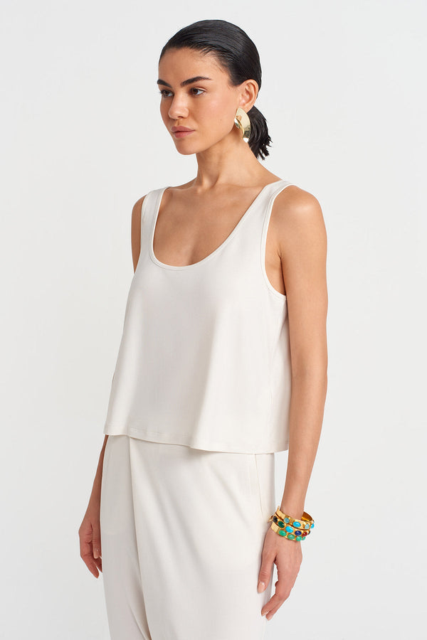Nu Loose Short Jersey Tank Ecru