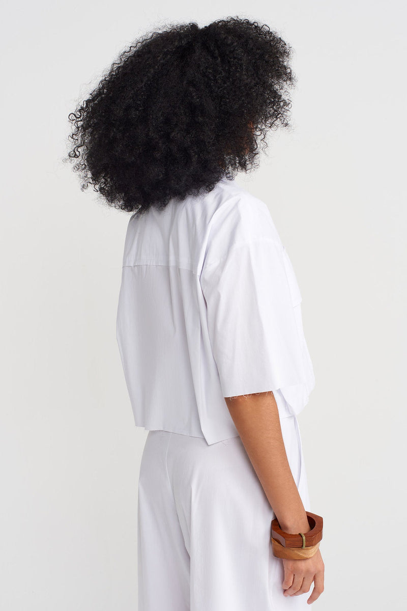 Nu Cropped Poplin Shirt Off White