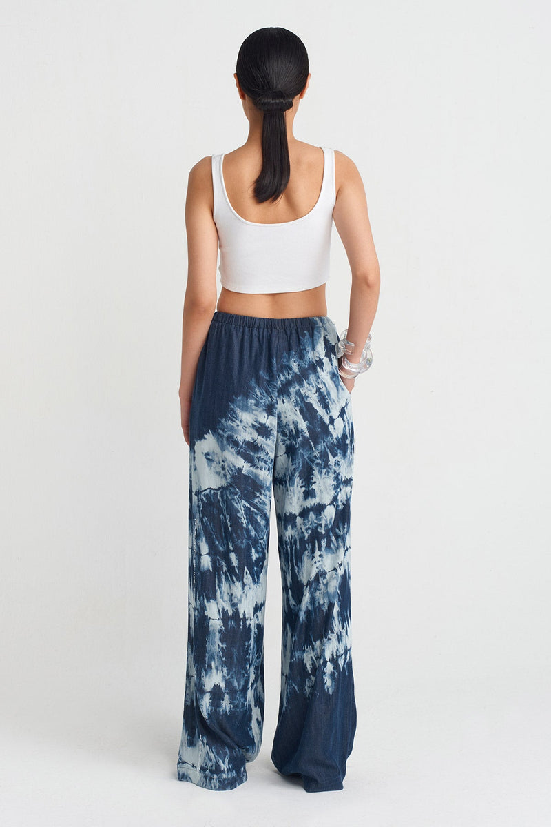 Nu Embroidered Batik Pants Marine Blue