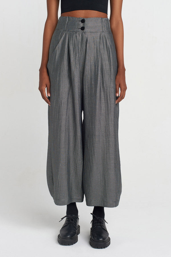 Nu High-Waisted Pants Silver Melange