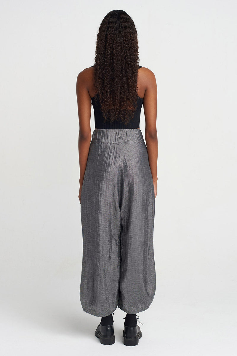 Nu High-Waisted Pants Silver Melange