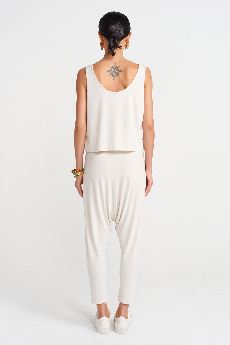 Nu Double Breasted Jersey Shalwar Ecru
