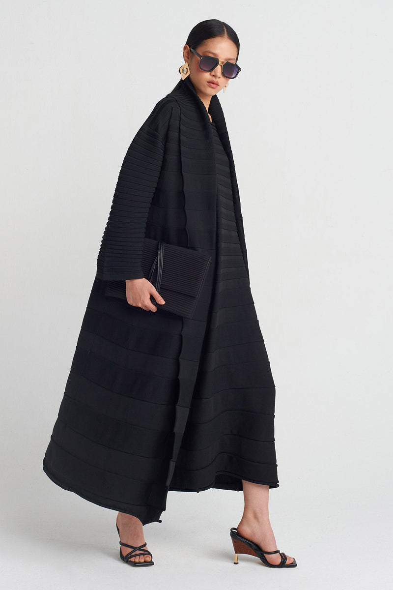 Nu Accordion Knit Cardigan Black