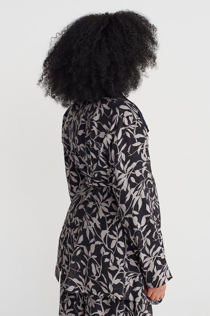 Nu Floral Voile Kimono Black