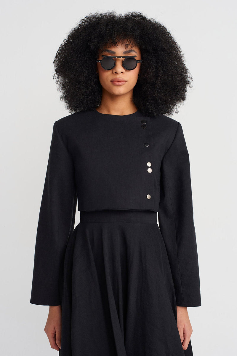 Nu Cropped Jacket Black