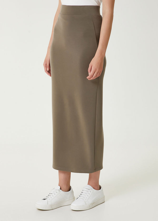 Beymen Club Slit Midi Skirt Khaki