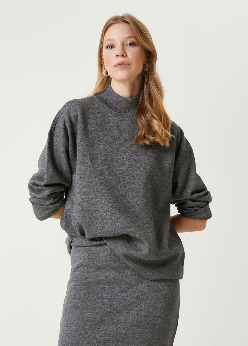 Beymen Club Dark Wool Sweater Gray