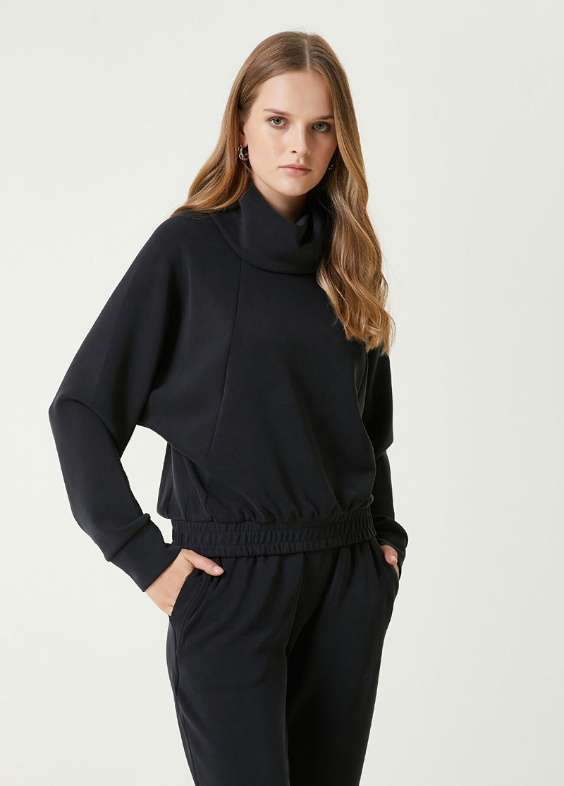 Beymen Club Flowing Collar Sweatshirt Black