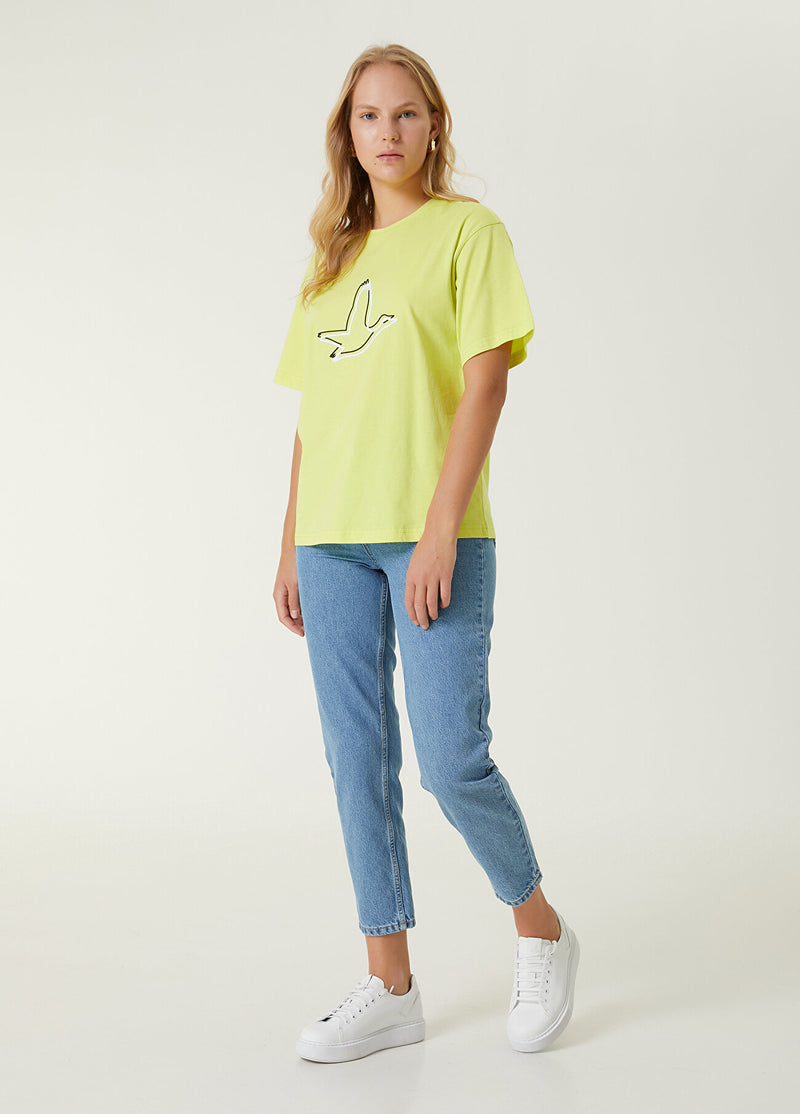 Beymen Club Logo Printed T-Shirt Neon Green