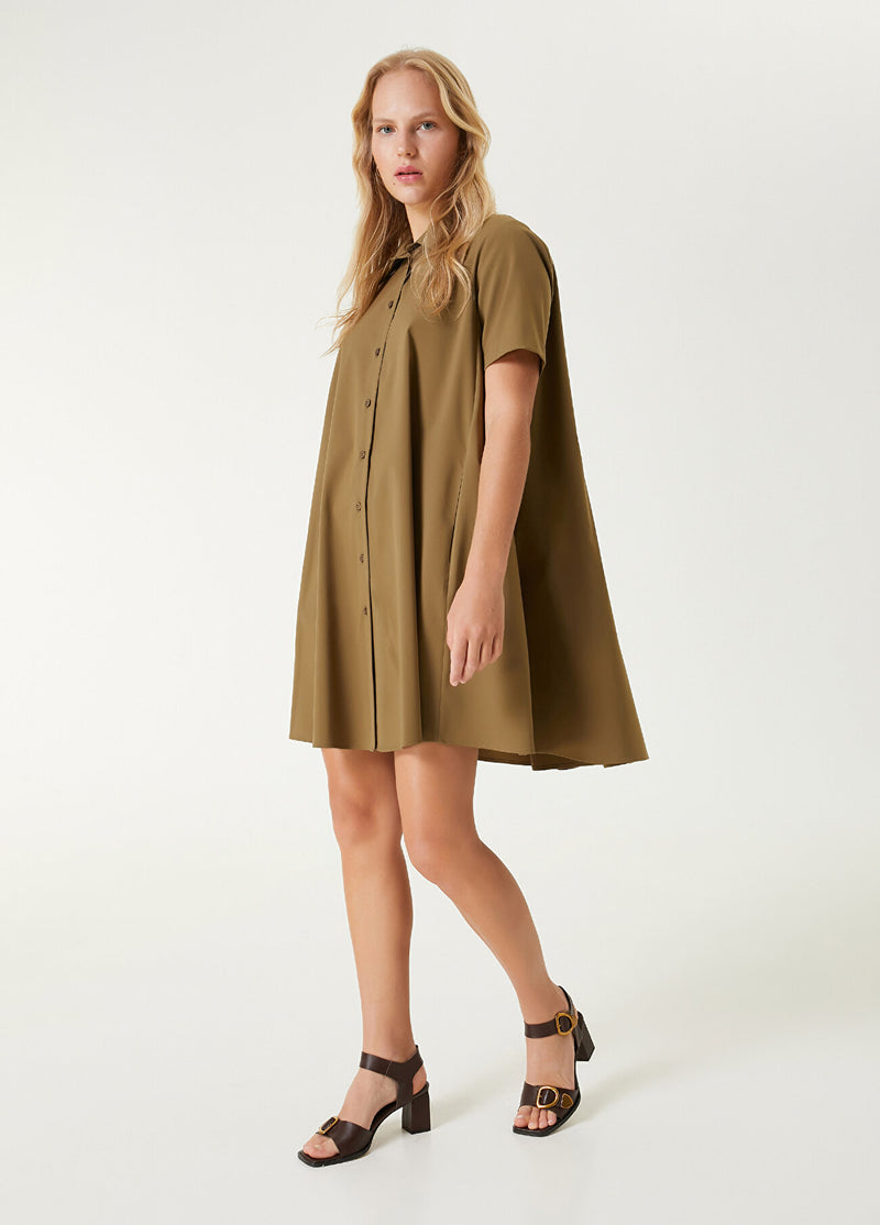 Beymen Club Mini Shirt Dress Khaki