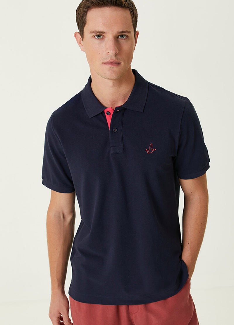 Beymen Club Men Comfort Fit Navy Blue Polo Neck T-Shirt Navy Blue