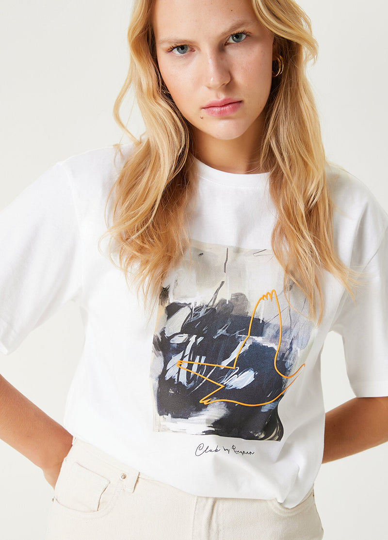 Beymen Club Graphic Print T-Shirt Off White