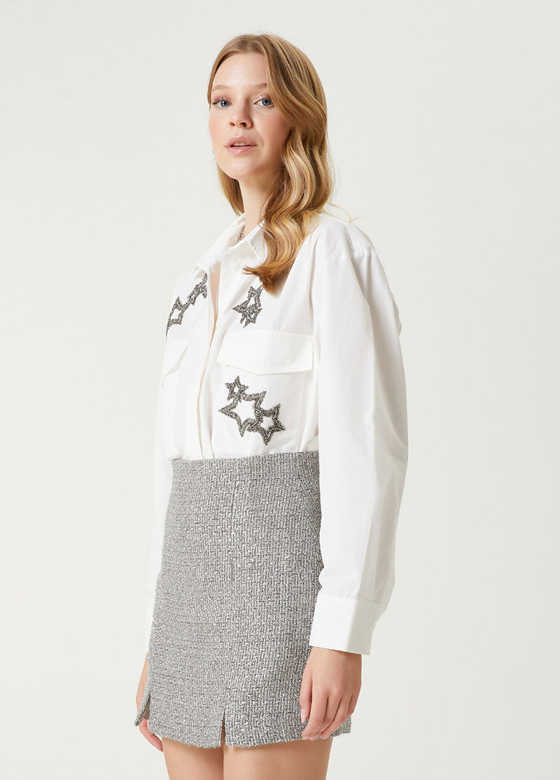 Beymen Club Embellished Technical Over Shirt White