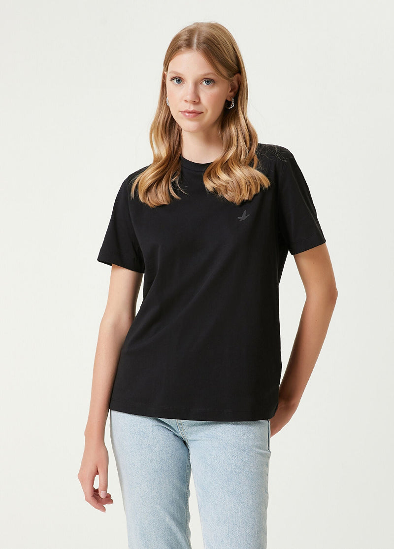 Beymen Club Logo Embroidered T-Shirt Black