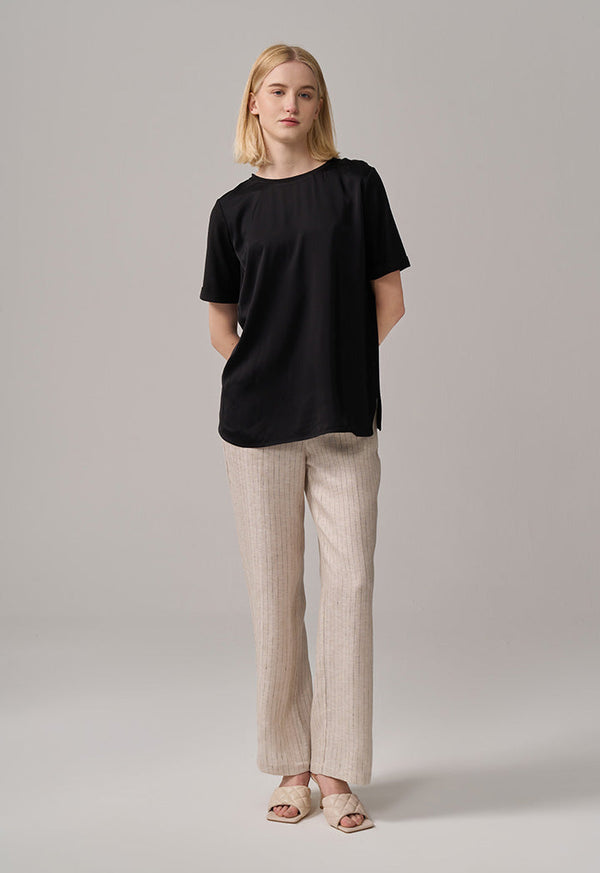 Choice Round Neck Basic T-Shirt  Black